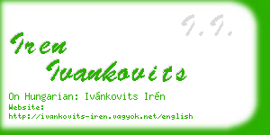 iren ivankovits business card